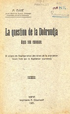 The Question of the Dobruja in Essence (Concerning the Expropriation of Land of the Local Population made by the Romanian Legislation) Cover Image