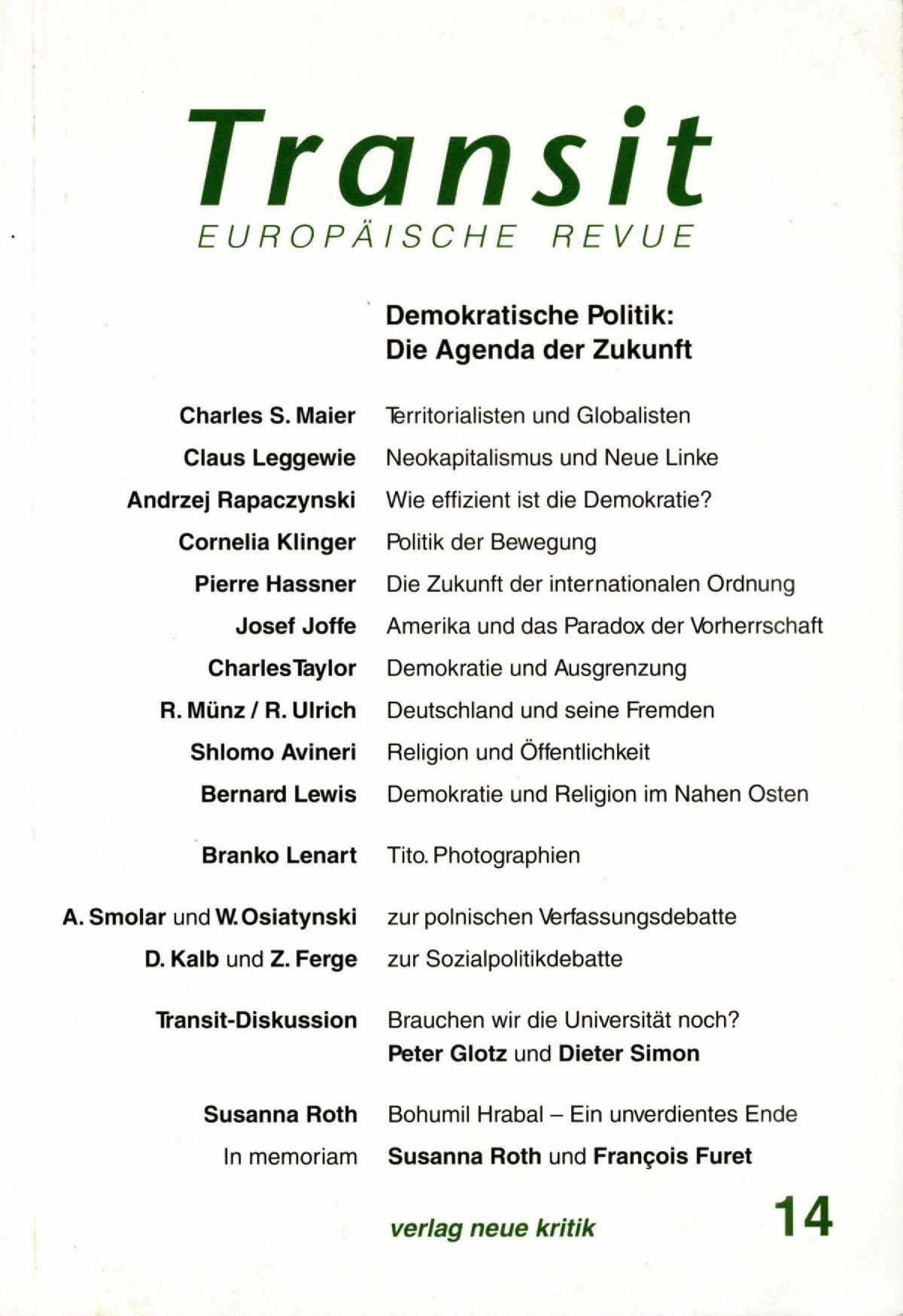 Ketzerische Bemerkungen zur neuen sozialen Orthodoxie
Replik auf Christoph Sachße (Heft 13) Cover Image