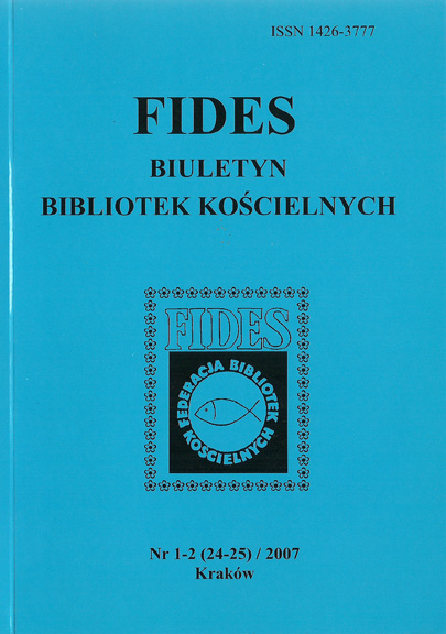 Biblioteki Federacji Bibliotek Kościelnych FIDES: Omówienie wyników ankiety przeprowadzonej w 2007 roku