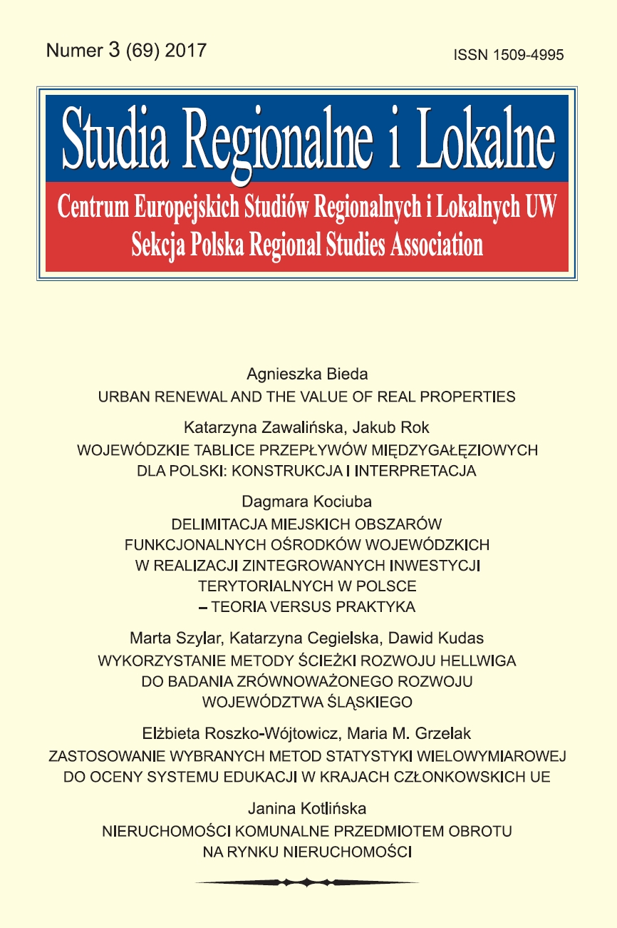 Urban regeneration actions in the cities of the Wielkopolska Voivodeship in the 1999–2015 period and their consequences Cover Image