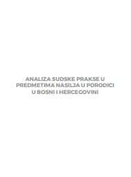 Analysis of court practice in cases of domestic violence in Bosnia and Herzegovina