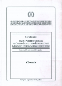CONSULTING - STATE AND PERSPECTIVES OF THE DEVELOPMENT OF SCIENTIFIC RESEARCH AND RESEARCH AND DEVELOPMENT ACTIVITIES IN THE FEDERATION OF BOSNIA AND HERZEGOVINA
