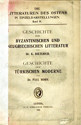 Geschichte der byzantinischen und neugriechischen Litteratur