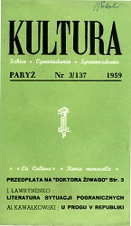 PARIS KULTURA – 1959 / 137 Cover Image