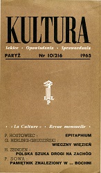 PARIS KULTURA – 1965 / 216 Cover Image