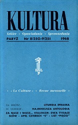 PARIS KULTURA – 1968 / 250+251 Cover Image