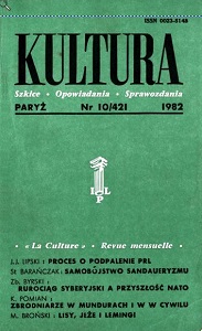 PARIS KULTURA – 1982 / 421 Cover Image