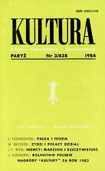 PARIS KULTURA – 1984 / 438 Cover Image