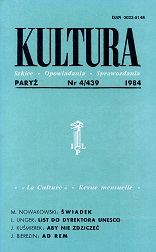 PARIS KULTURA – 1984 / 439 Cover Image