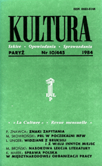 PARIS KULTURA – 1984 / 445 Cover Image