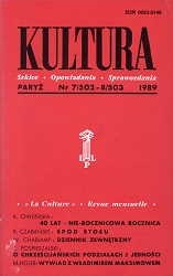 PARIS KULTURA – 1989 / 502+503 Cover Image