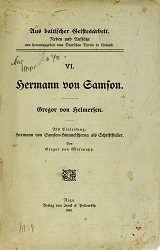 Hermann von Samson-Himmelstjerna as Writer Cover Image