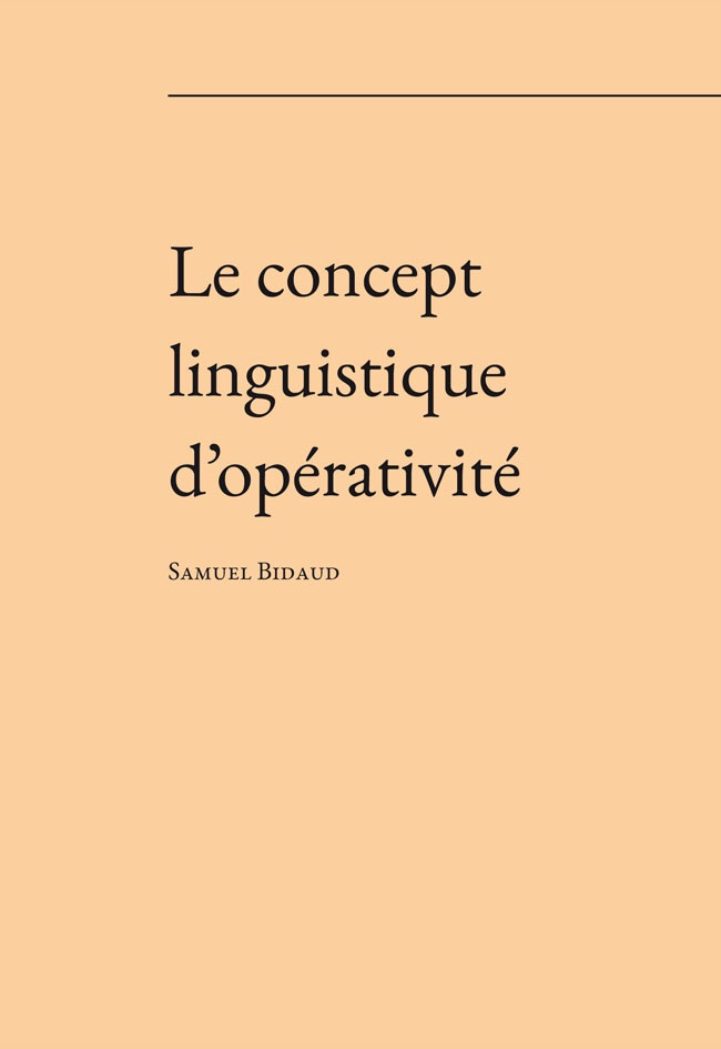 The linguistic concept of operativity Cover Image