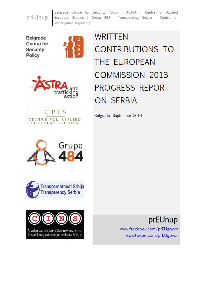 Written Contributions to the European Commission 2013 Progress Report on Serbia