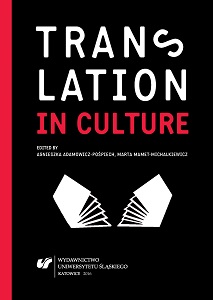 Translation in Culture.  Vol. I Cover Image