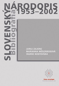 Slovak Ethnology 1953-2002: Bibliography Cover Image