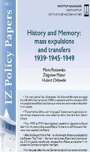 History and Memory: mass expulsions and transfers 1939-1945-1949 Cover Image