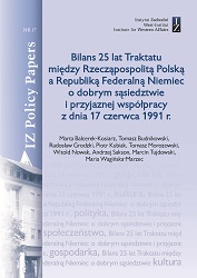 Balance of 25 years of the Treaty between the Republic of Poland and the Federal Republic of Germany on good neighbourhood and friendly cooperation of 17 June 1991 Cover Image