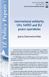 International solidarity. UN, NATO and EU peace operations Cover Image