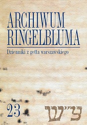 The Ringelblum Archive. Volumen 23. The Diaries from the Warsaw Ghetto Cover Image