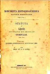 Statuta et Leges Civitatis et Insulae Curzulae (1214-1558)