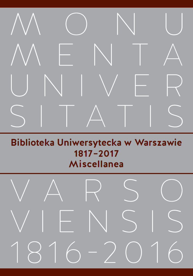 The University of Warsaw Library 1817–2017. Miscellanea Cover Image