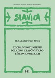 ZGODA/HARMONY as perceived by Poles of the Old Polish and Middle Polish periods (a lexical and semantic analysis) Cover Image