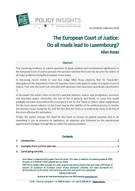 The European Court of Justice: Do all roads lead to Luxembourg? Cover Image