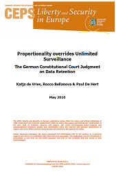 Proportionality overrides Unlimited Surveillance.The German Constitutional Court Judgment on Data Retention Cover Image