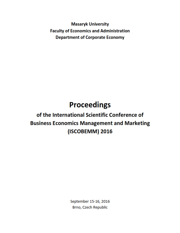 Proceedings of the International Scientific Conference of Business Economics Management and Marketing (ISCOBEMM) 2016