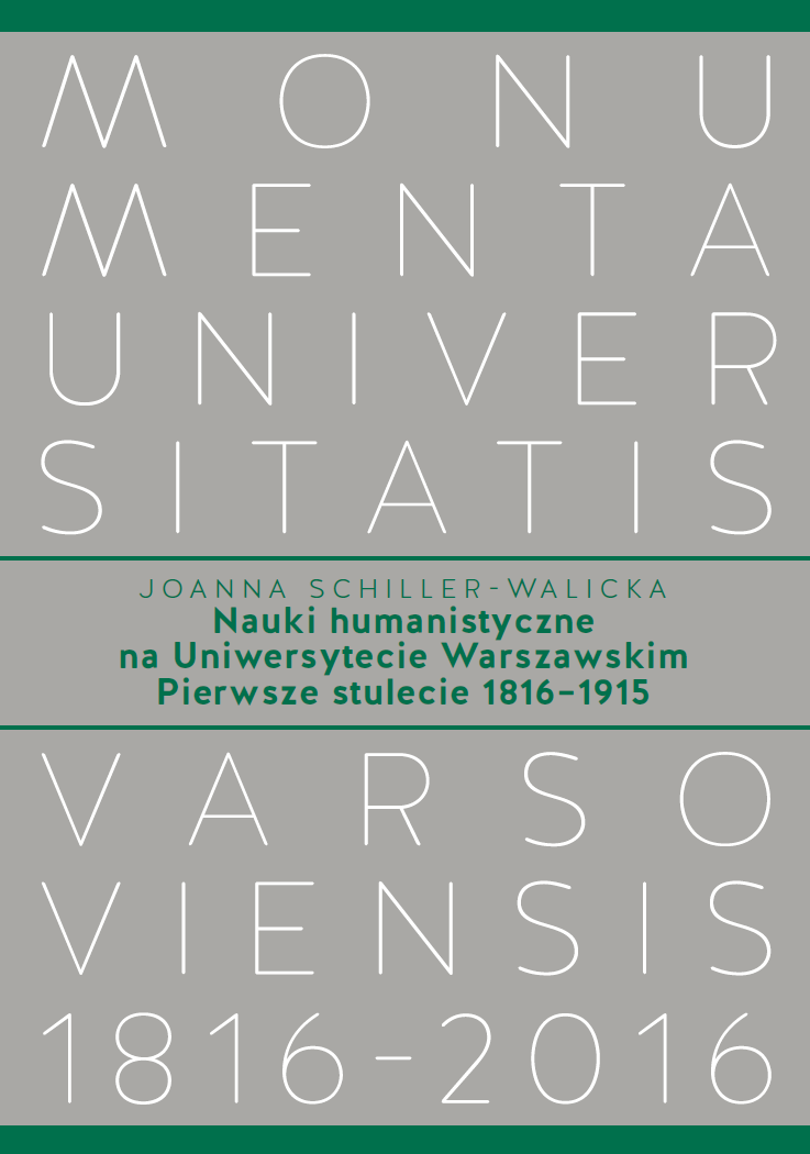 Nauki humanistyczne na Uniwersytecie Warszawskim. Pierwsze stulecie (1816–1915)