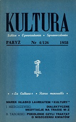 PARIS KULTURA – 1958 / 126 Cover Image