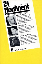 КОНТИНЕНТ / CONTINENT East-West-Forum – Issue 1982 / 21 Cover Image