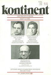 КОНТИНЕНТ / CONTINENT East-West-Forum – Issue 1984 / 29 Cover Image