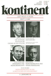 КОНТИНЕНТ / CONTINENT East-West-Forum – Issue 1985 / 34 Cover Image