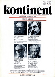 КОНТИНЕНТ / CONTINENT East-West-Forum – Issue 1985 / 35 Cover Image