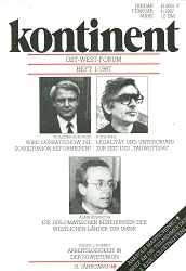 КОНТИНЕНТ / CONTINENT East-West-Forum – Issue 1987 / 40 Cover Image
