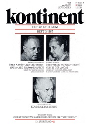 КОНТИНЕНТ / CONTINENT East-West-Forum – Issue 1987 / 42 Cover Image