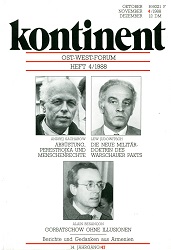КОНТИНЕНТ / CONTINENT East-West-Forum – Issue 1988 / 47 Cover Image