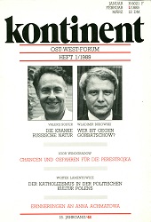 КОНТИНЕНТ / CONTINENT East-West-Forum – Issue 1989 / 48 Cover Image