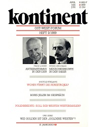 КОНТИНЕНТ / CONTINENT East-West-Forum – Issue 1989 / 49 Cover Image