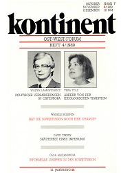 КОНТИНЕНТ / CONTINENT East-West-Forum – Issue 1989 / 51 Cover Image