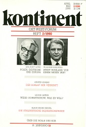 КОНТИНЕНТ / CONTINENT East-West-Forum – Issue 1990 / 53 Cover Image