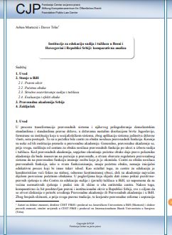 Institutions for Education of Judges and Prosecutors in Bosnia and Herzegovina and Republic of Serbia: comparative analysis