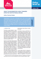 Right to Information in BiH: Towards Effective Institutional Design Cover Image