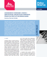 A Neglected Standard in Bosnia and Herzegovina: Proactive Dimension of The Right to Access The Information