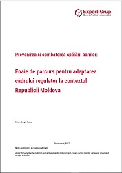 Preventing and combating money laundering: Roadmap for adapting the regulatory framework to the context of the Republic of Moldova Cover Image