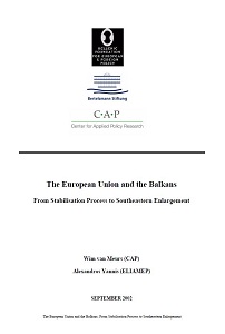 The European Union and the Balkans. From Stabilisation Process to Southeastern Enlargement Cover Image