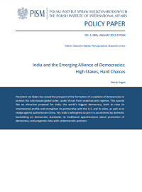 №189: India and the Emerging Alliance of Democracies: High Stakes, Hard Choices Cover Image