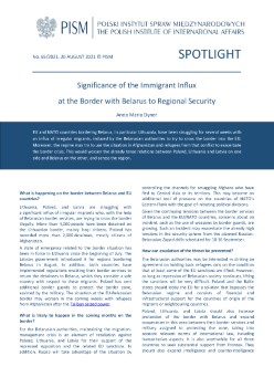 Significance of the Immigrant Influx at the Border with Belarus to Regional Security Cover Image